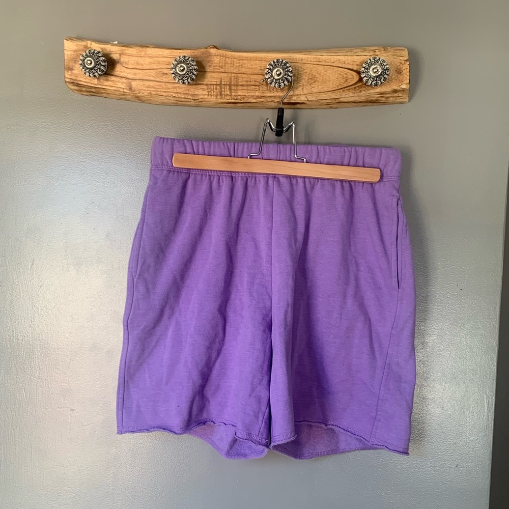 AFRM | NWOT Purple Drawstring Sweatshorts Mom Baggy Athletic Gym Cutoff Shorts